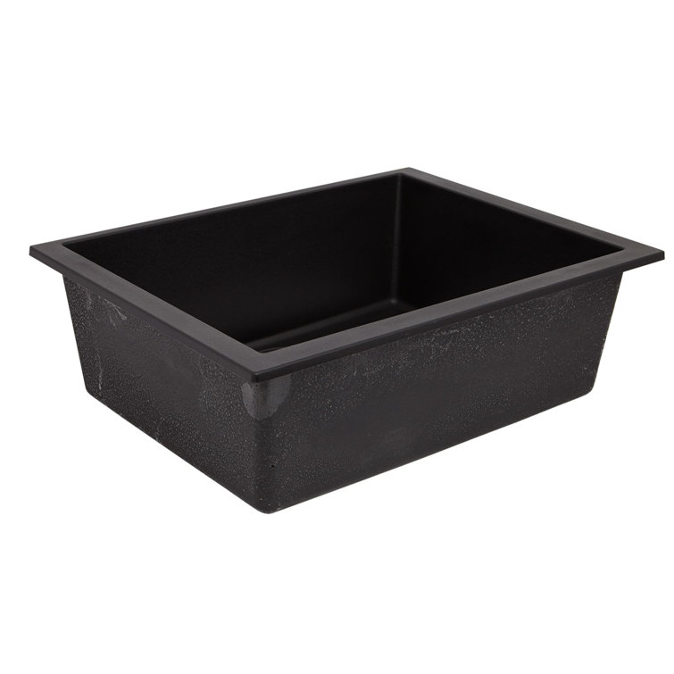 Midnight Black Stone Single Bowl Undermount Sink
