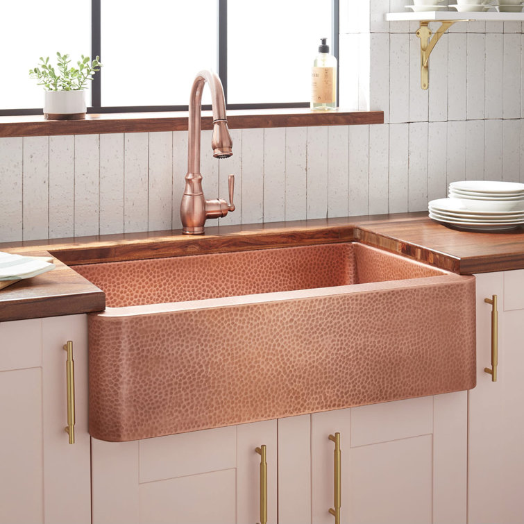 Fiona 30" Copper Farmhouse Apron Front Kitchen Sink