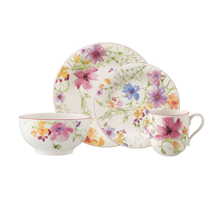 Mariefleur Multicolor Floral Porcelain 4-Piece Place Setting