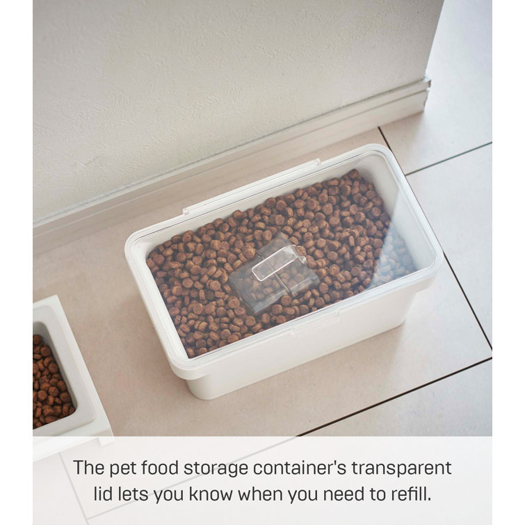 Small White Airtight Plastic Pet Food Storage Container