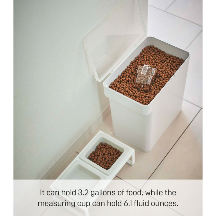 White Airtight Plastic Pet Food Storage Container, 3.2 Gallon