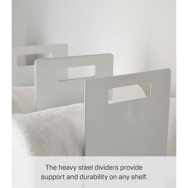 White Steel Interlocking Towel Storage Organizer with Handles