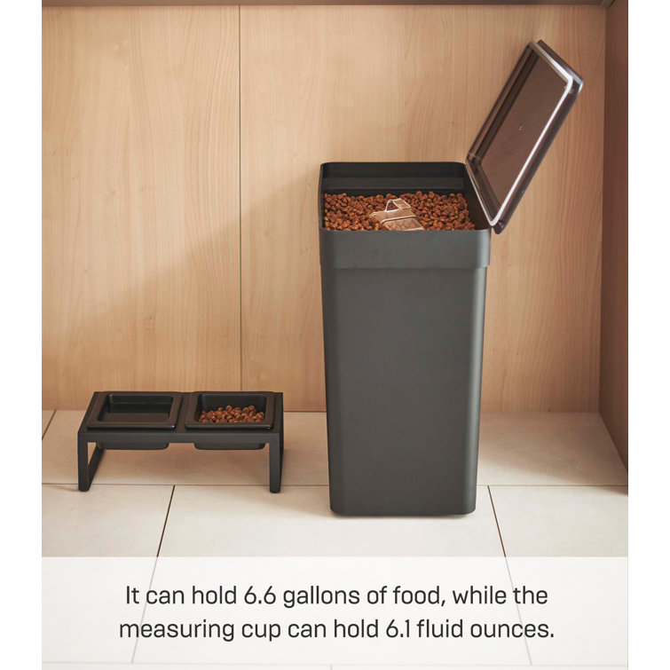 Black Extra Large Airtight Plastic Pet Food Storage Container
