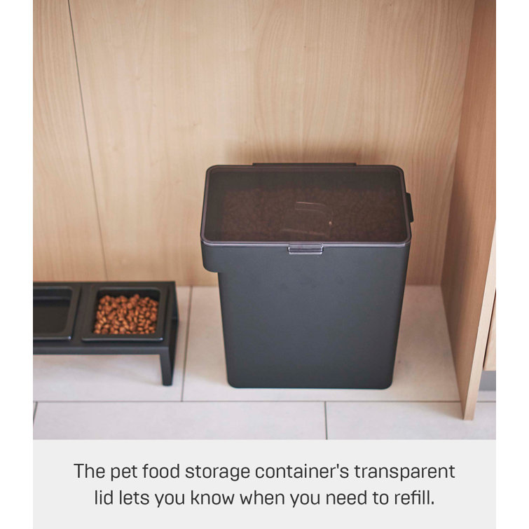 Large Black Airtight Plastic Pet Food Container