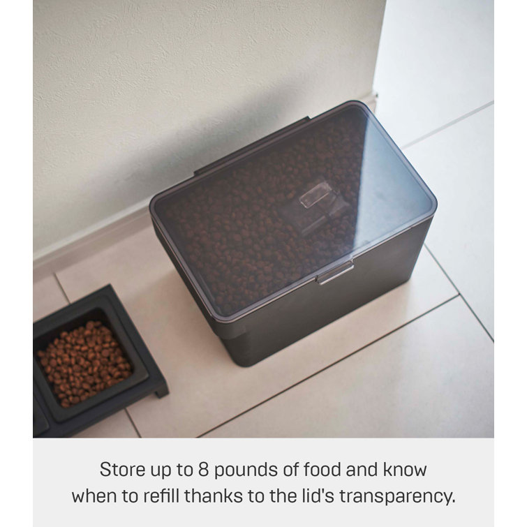 Black Airtight Plastic Pet Food Storage Container, Medium 1.6 Gallons