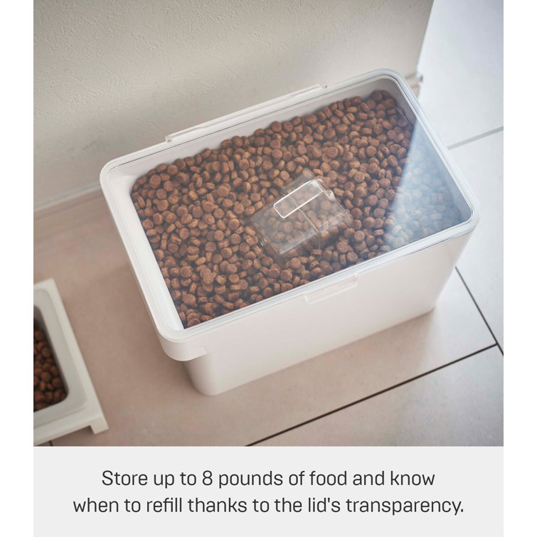 White Airtight Plastic Pet Food Storage Container with Transparent Lid