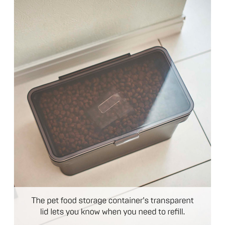 Black Airtight Plastic Pet Food Storage Container, 0.8 Gallon