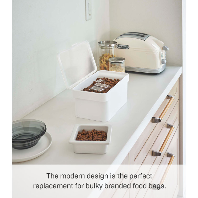 Small White Airtight Plastic Pet Food Storage Container