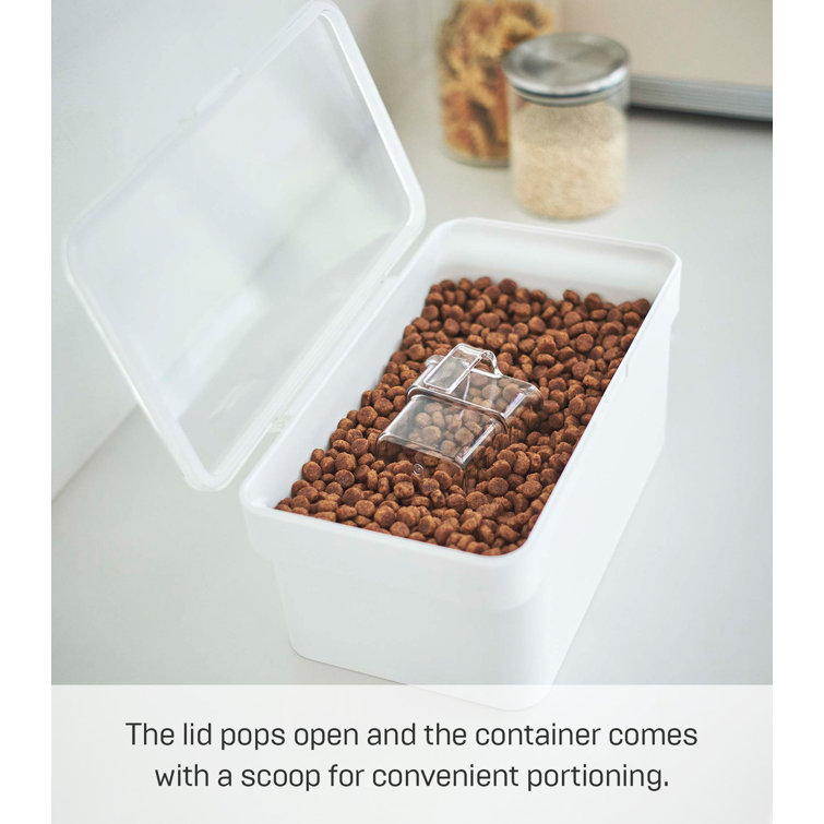 Small White Airtight Plastic Pet Food Storage Container