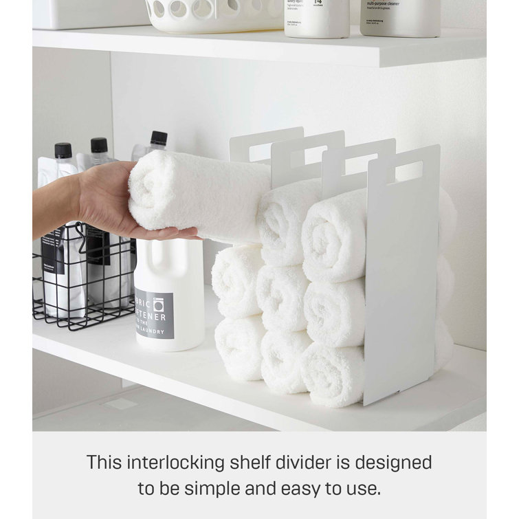 White Steel Interlocking Towel Storage Organizer with Handles