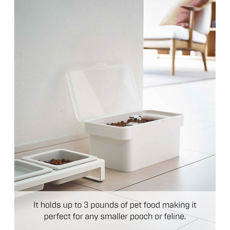 Small White Airtight Plastic Pet Food Storage Container