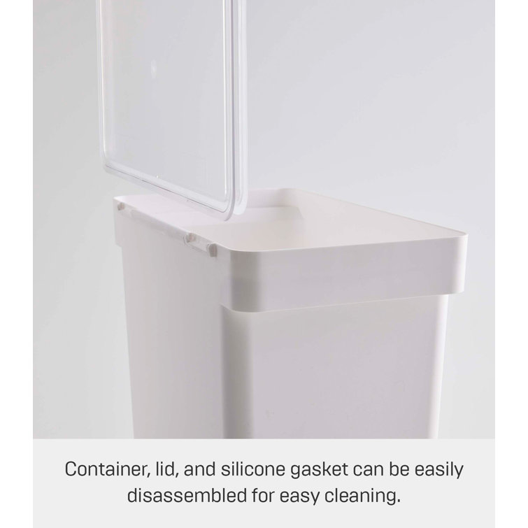 White Airtight Plastic Rolling Pet Food Container, 25 lbs
