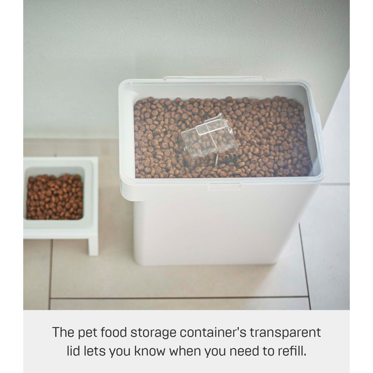 White Airtight Plastic Pet Food Storage Container, 3.2 Gallon
