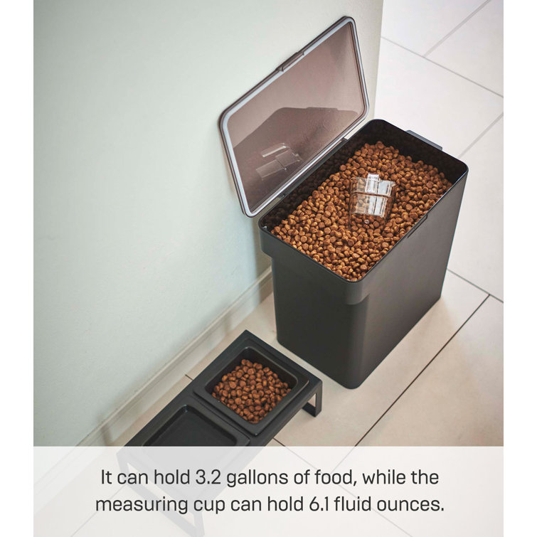 Large Black Airtight Plastic Pet Food Container