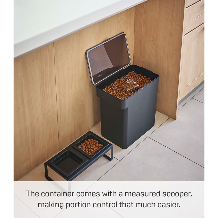 Large Black Airtight Plastic Pet Food Container