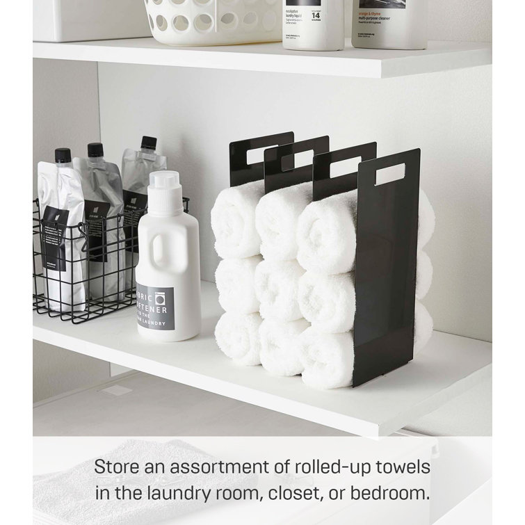 Black Steel Interlocking Towel Storage Organizer