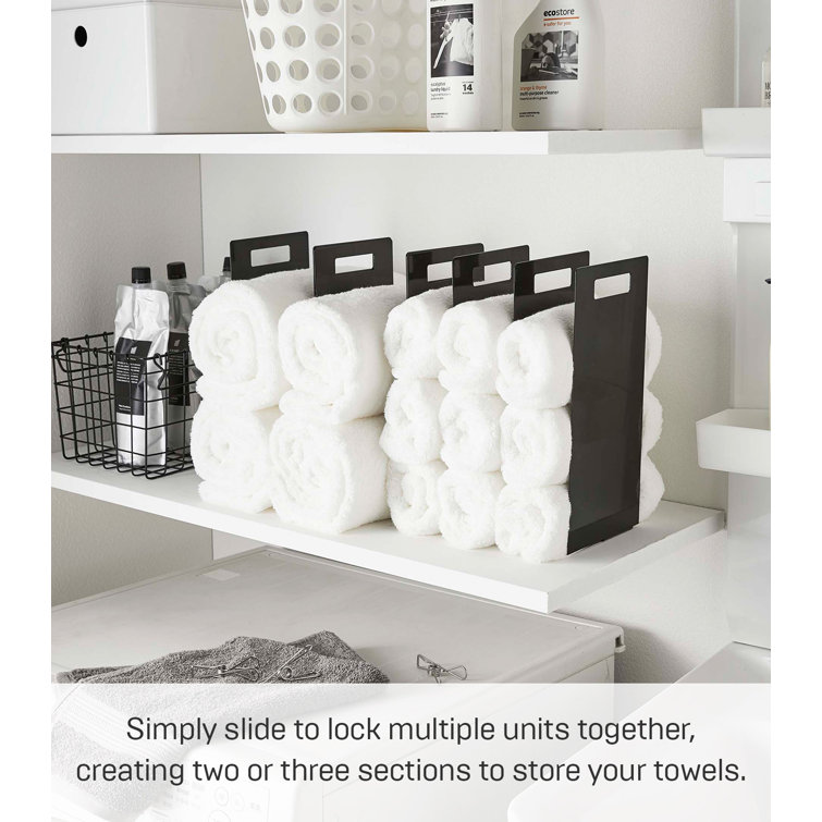 Black Steel Interlocking Towel Storage Organizer