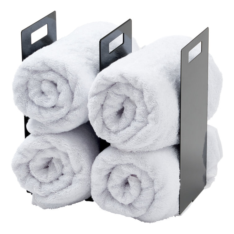 Black Steel Interlocking Towel Storage Organizer