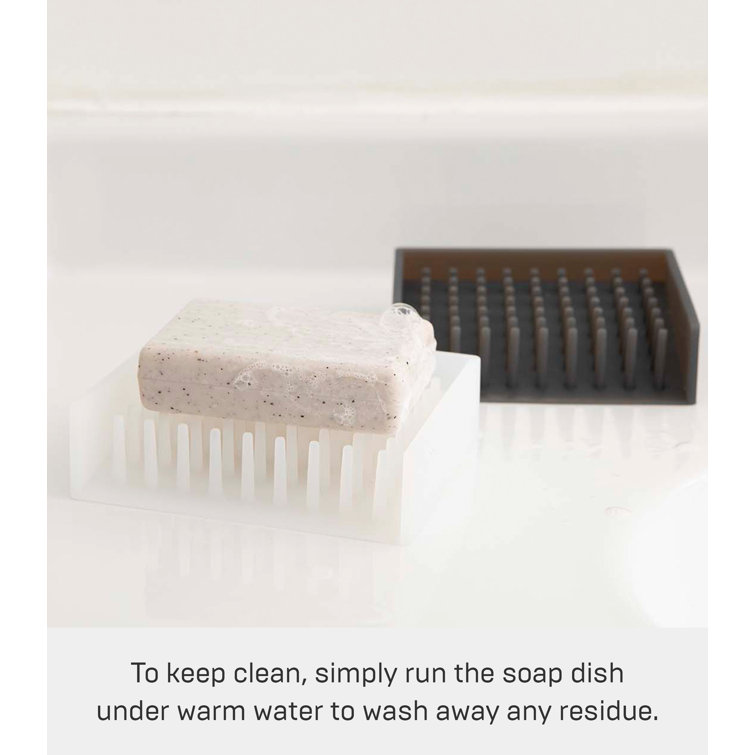 Clear Silicone Self-Draining Soap Dish with Spikes