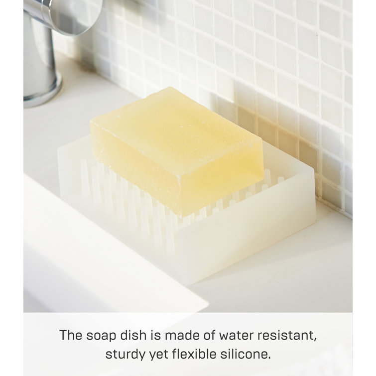 Clear Silicone Self-Draining Soap Dish with Spikes