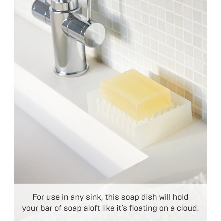 Clear Silicone Self-Draining Soap Dish with Spikes