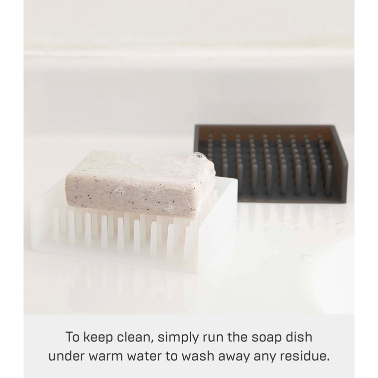 Black Silicone Self-Draining Soap Tray with Spikes