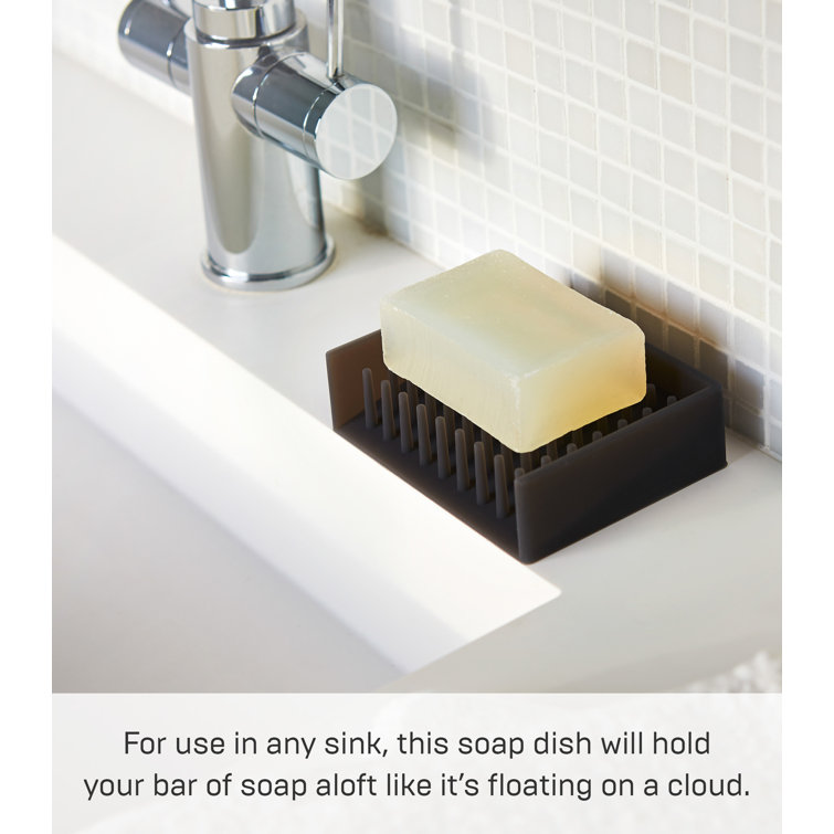 Black Silicone Self-Draining Soap Tray with Spikes