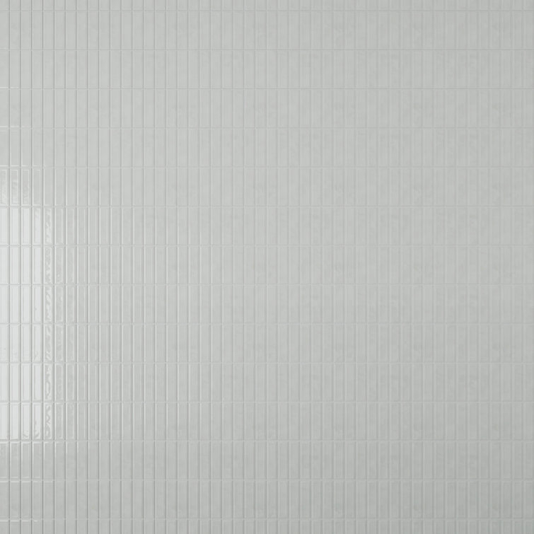 Lineas 8"x 8" White Glossy Ceramic Wall Tile