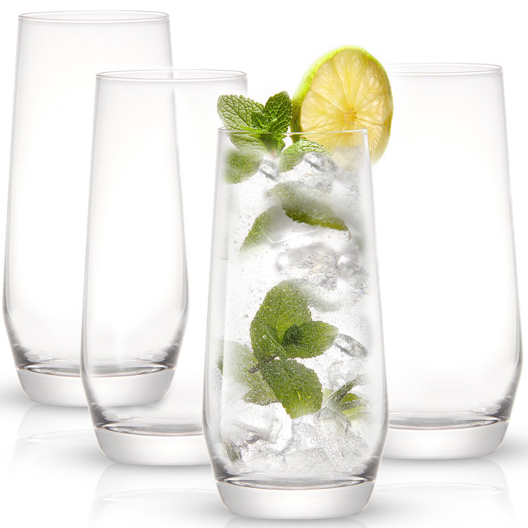 Gwen 18oz Lead-Free Crystal Highball Glass Set