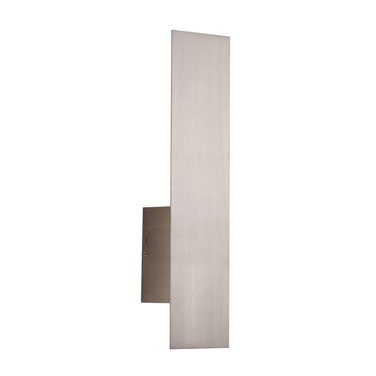 Satin Nickel Rectangular Plug-In Wall Sconce with Frosted Glass