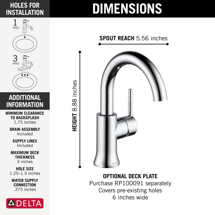 Chrome Single Handle High-Arc Bathroom Faucet