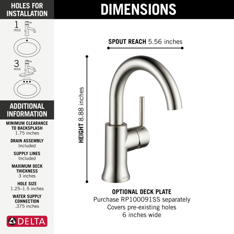 Stainless Steel Single Handle Modern Bathroom Faucet
