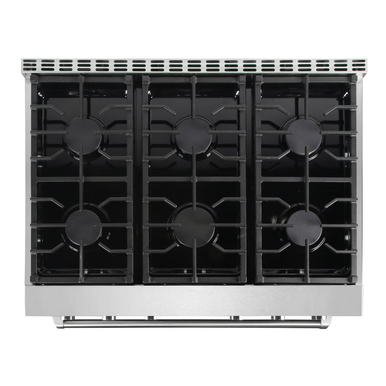 36" Stainless Steel Freestanding Gas Range with Convection Oven