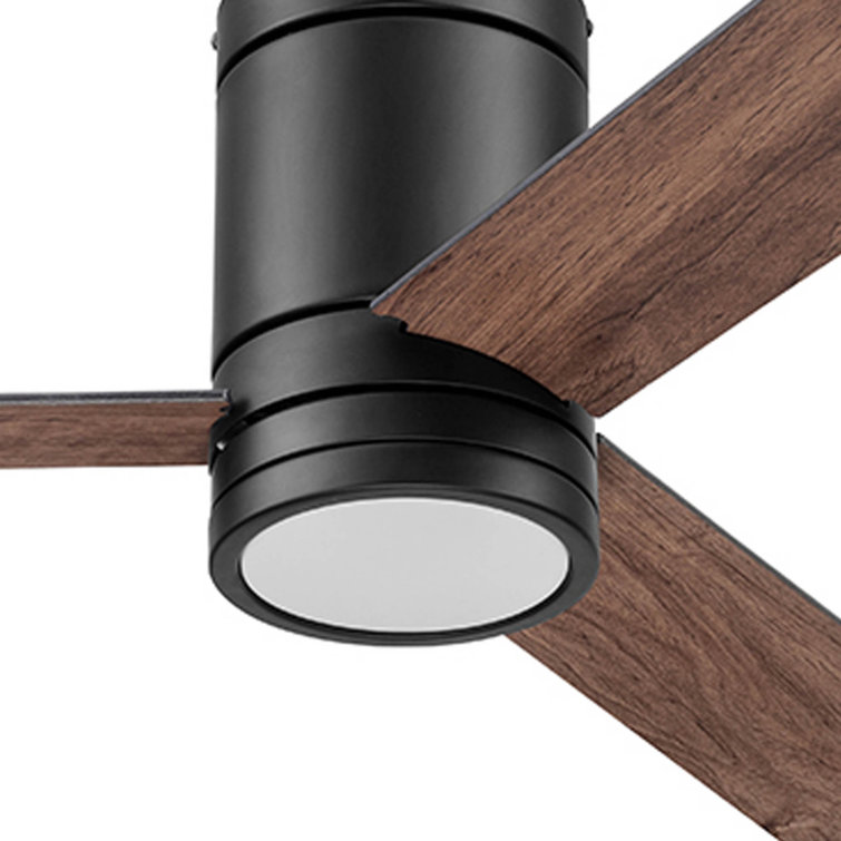 Matte Black Low Profile 52'' Ceiling Fan with LED Light