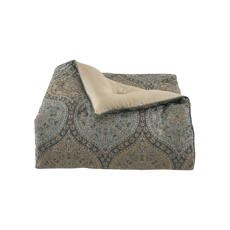 Ivory and Spa Woven Chenille California King Comforter Set