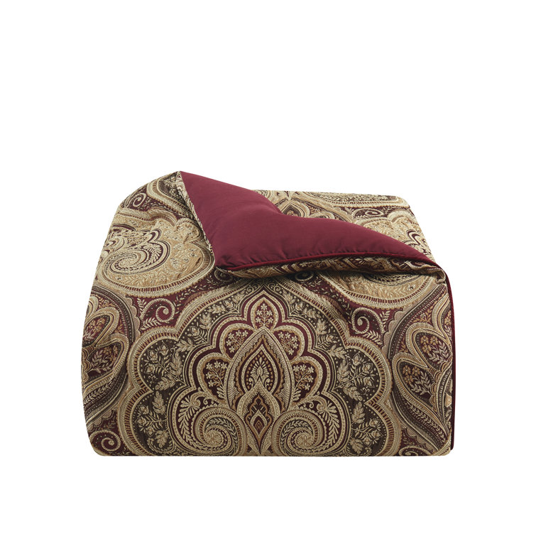 California King Ivory Woven Damask Comforter Set