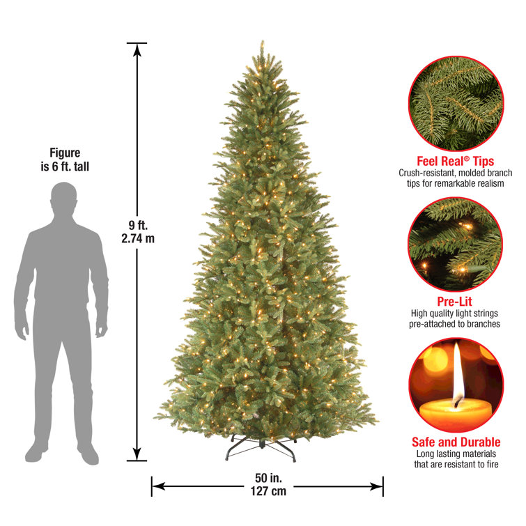 The Holiday Aisle® Tiffany Fir Slim Tree with Clear Lights