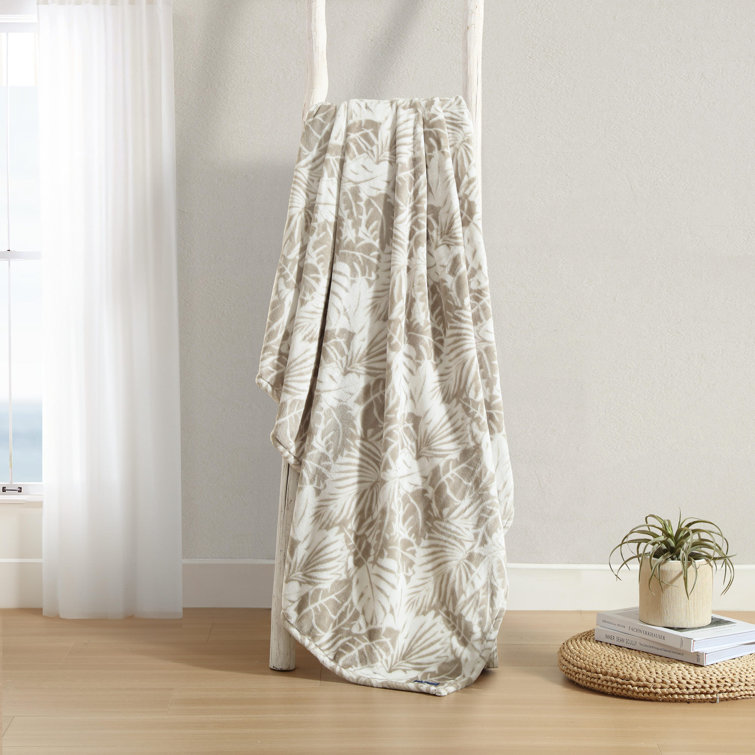 Costa Blanca Beige Twin Reversible Fleece Blanket