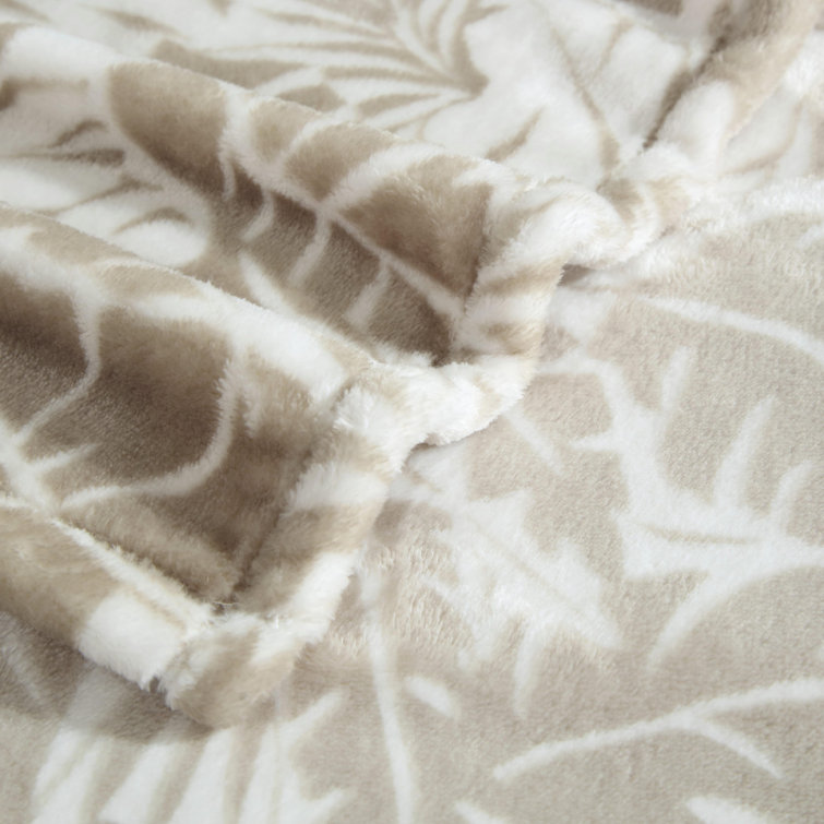 Costa Blanca Beige Twin Reversible Fleece Blanket