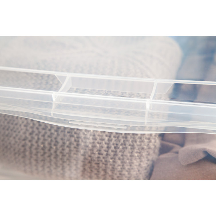 Clear Stackable Plastic Storage Bins with Lids, 12.88"