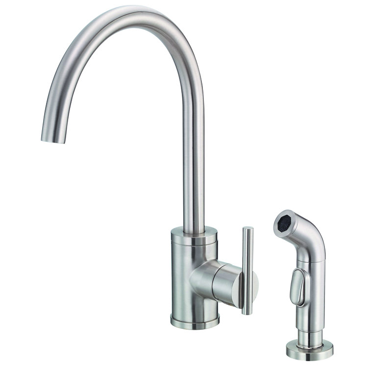 Stainless Steel Single Handle Kitchen Faucet with Side Spray