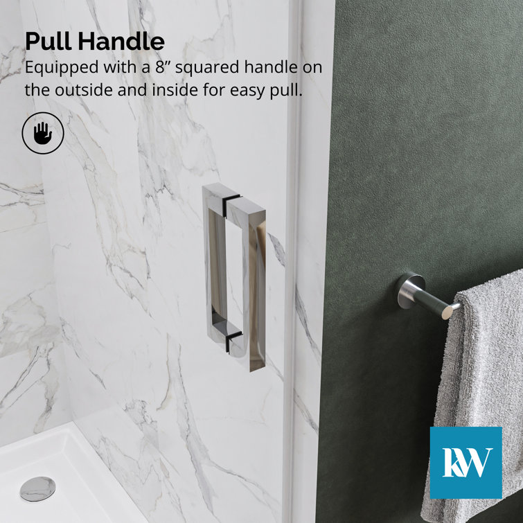 60-Inch Chrome Frameless Double Sliding Shower Door with Clear Glass
