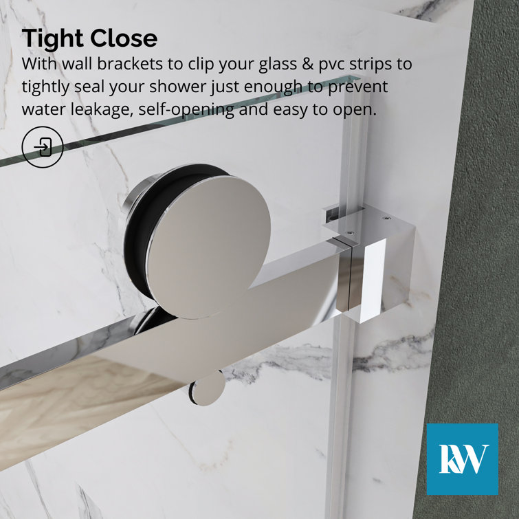 60-Inch Chrome Frameless Double Sliding Shower Door with Clear Glass
