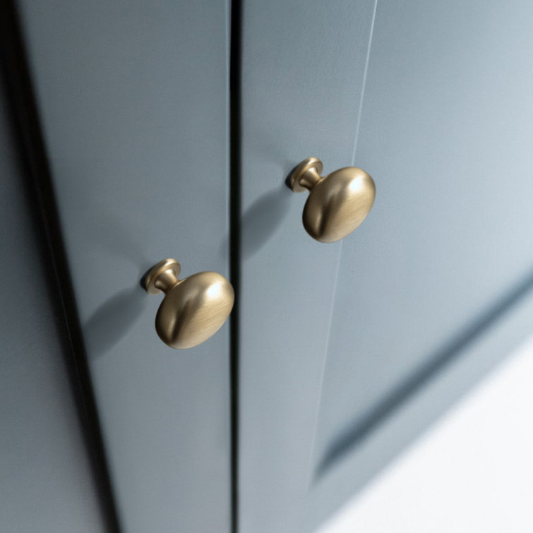Champagne Bronze Round Mushroom Cabinet Knobs with Mounting Hardware