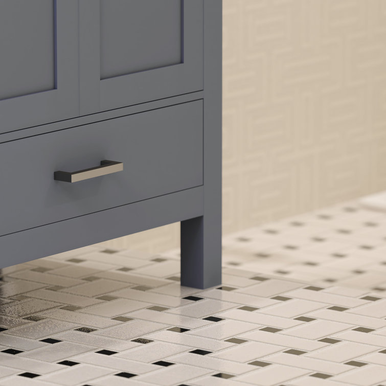 Charcoal Grey Solid Wood Freestanding Bathroom Vanity with Brushed Nickel Hardware