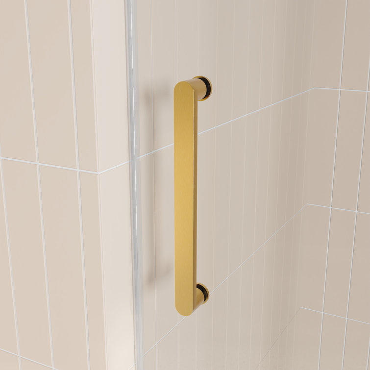 Concord 60" Gold Frameless Sliding Shower Door with Tempered Glass