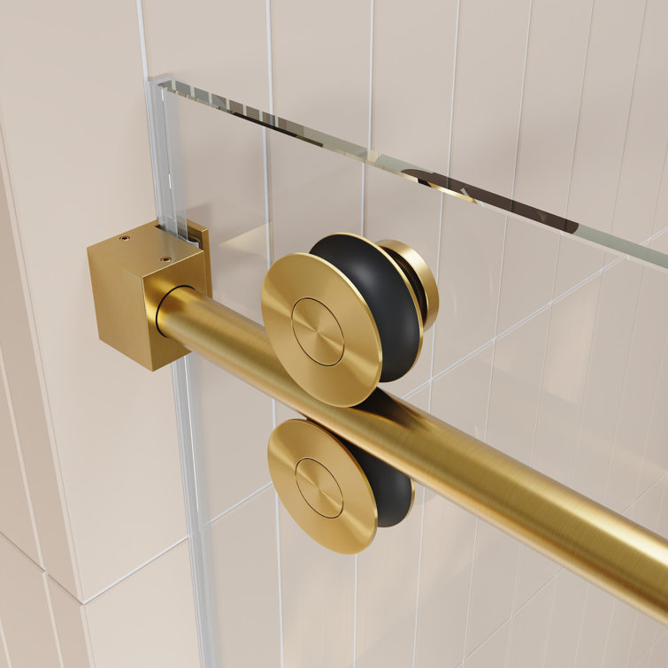 Concord 60" Gold Frameless Sliding Shower Door with Tempered Glass