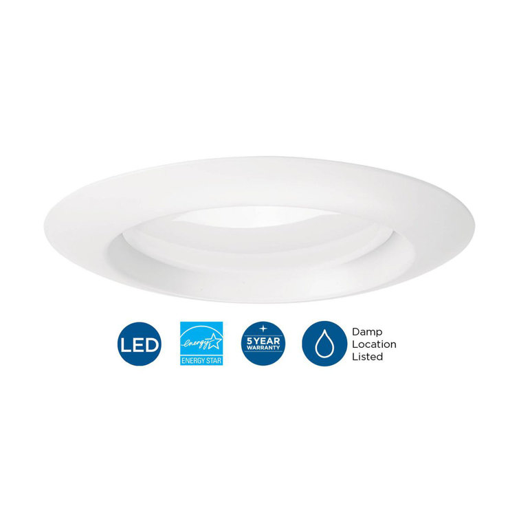 Satin White Aluminum Adjustable LED Eyeball Recessed Trim