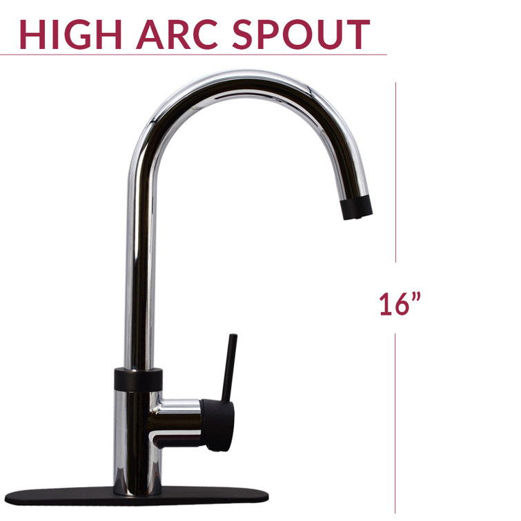 Polished Chrome and Matte Black 3-in-1 Kitchen Faucet with Instant Hot Water Tank