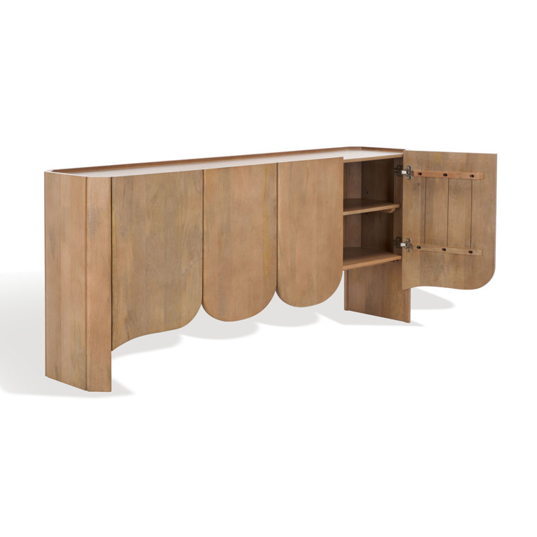 Natural Mango Wood 4-Door Sideboard